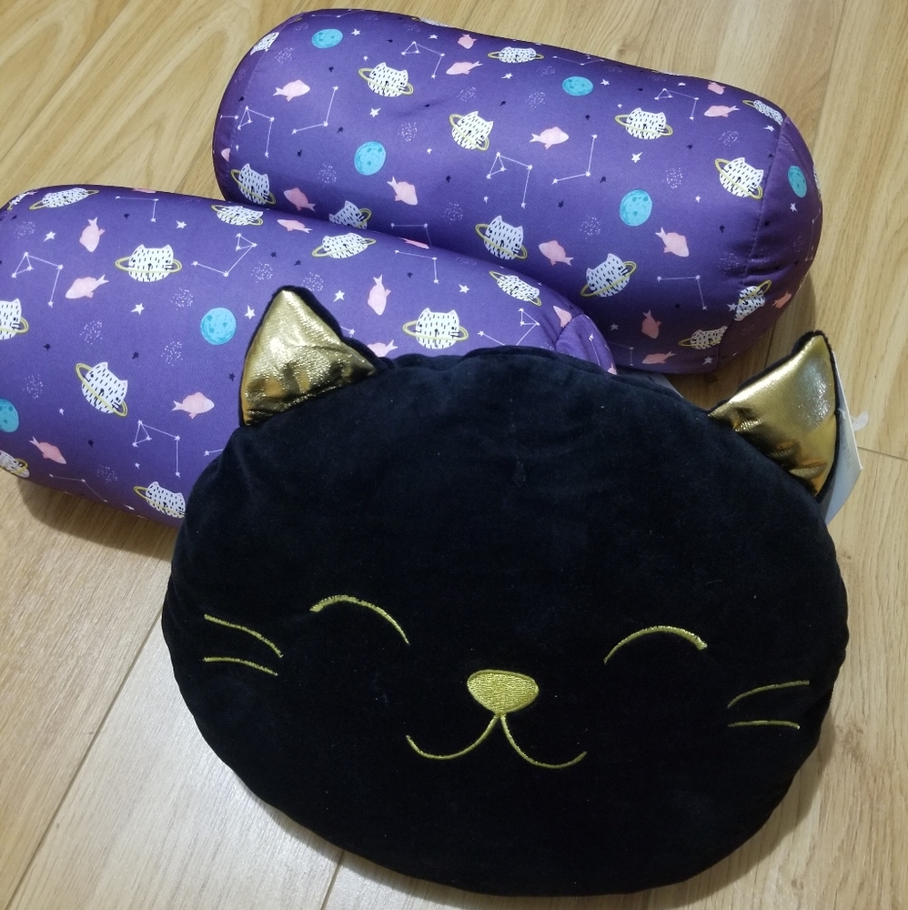Galaxy Space Chic Black Cat Teen Decor Pillows